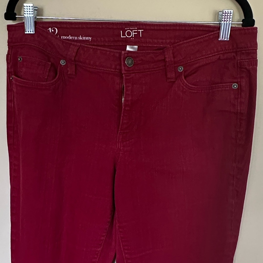 Red Skinny Jeans - Loft Size 12